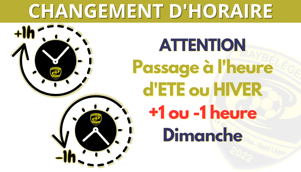 CHANGEMENT D'HORAIRE HIVER