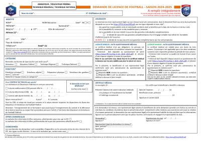 DEMANDE DE LICENCE EDUCATEUR